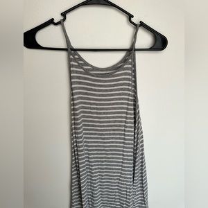 Gray and white stripped American Eagle tank top